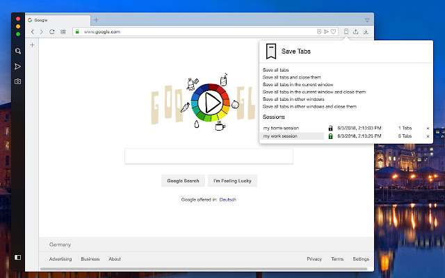 Save Tabs Browser Session Manager from Chrome web store to be run with OffiDocs Chromium online Save Tabs Browser Session Manager from Chrome web store to be run with OffiDocs Chromium online