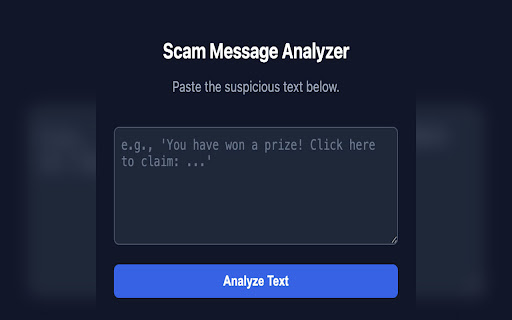 Scam Text Checker from Chrome web store to be run with OffiDocs Chromium online Scam Text Checker from Chrome web store to be run with OffiDocs Chromium online