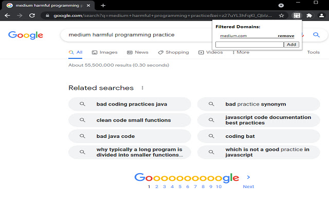 Search Domain Blocker™ from Chrome web store to be run with OffiDocs Chromium online Search Domain Blocker™ from Chrome web store to be run with OffiDocs Chromium online