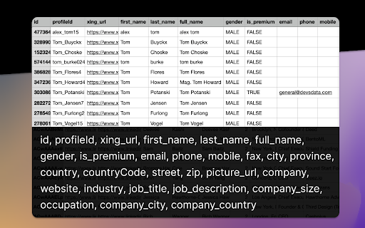 Search Member Export for Xing (Email+Phone) from Chrome web store to be run with OffiDocs Chromium online Search Member Export for Xing (Email+Phone) from Chrome web store to be run with OffiDocs Chromium online