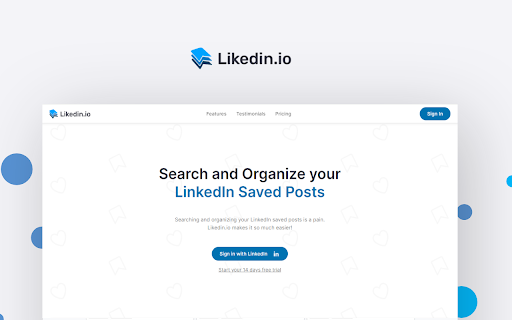 Search Organize your LinkedIn Saved Posts from Chrome web store to be run with OffiDocs Chromium online Search Organize your LinkedIn Saved Posts from Chrome web store to be run with OffiDocs Chromium online