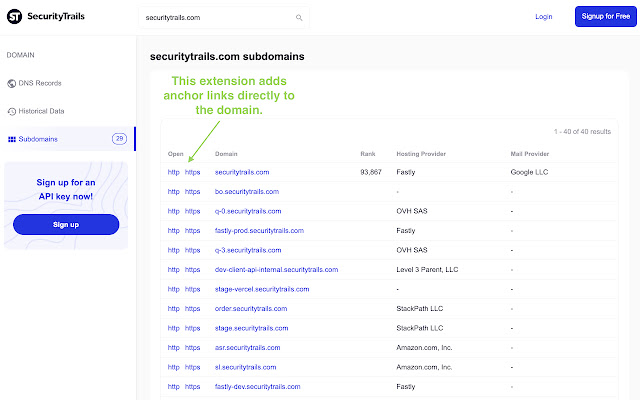 SecurityTrails Open In New Tab from Chrome web store to be run with OffiDocs Chromium online SecurityTrails Open In New Tab from Chrome web store to be run with OffiDocs Chromium online