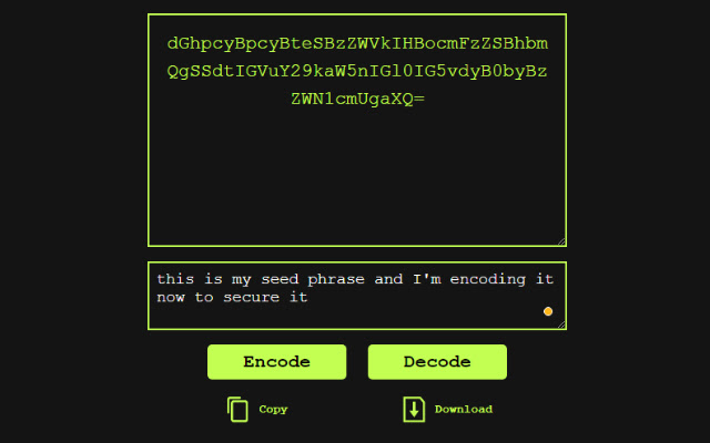 Seed Phrase Encoder from Chrome web store to be run with OffiDocs Chromium online Seed Phrase Encoder from Chrome web store to be run with OffiDocs Chromium online