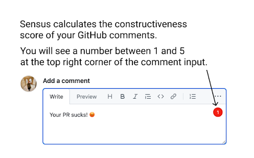 Sensus AI Sensor for your GitHub comments from Chrome web store to be run with OffiDocs Chromium online Sensus AI Sensor for your GitHub comments from Chrome web store to be run with OffiDocs Chromium online