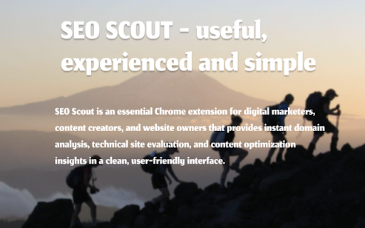 SEO Scout from Chrome web store to be run with OffiDocs Chromium online SEO Scout from Chrome web store to be run with OffiDocs Chromium online