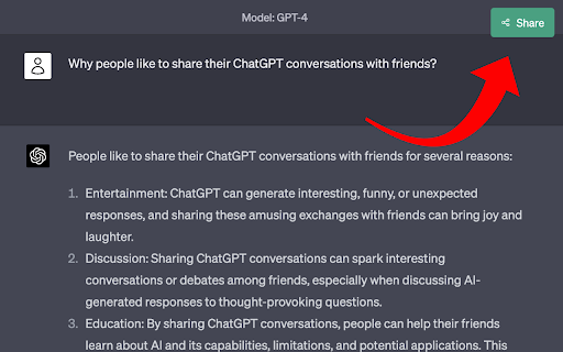Share ChatGPT from Chrome web store to be run with OffiDocs Chromium online Share ChatGPT from Chrome web store to be run with OffiDocs Chromium online