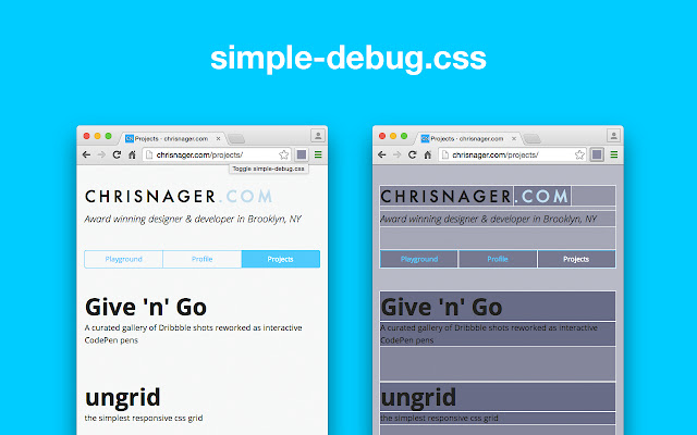 simple debug.css from Chrome web store to be run with OffiDocs Chromium online simple debug.css from Chrome web store to be run with OffiDocs Chromium online