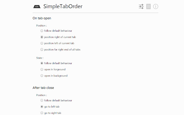 SimpleTabOrder from Chrome web store to be run with OffiDocs Chromium online SimpleTabOrder from Chrome web store to be run with OffiDocs Chromium online
