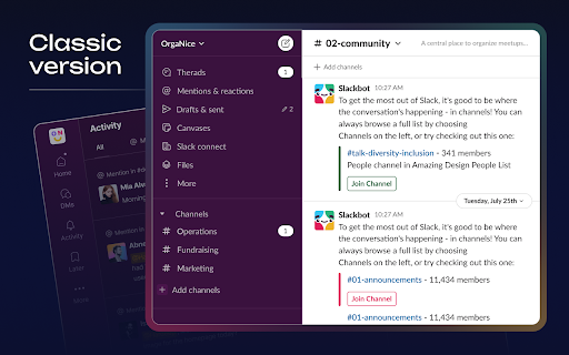 Slack Classic Navigation from Chrome web store to be run with OffiDocs Chromium online Slack Classic Navigation from Chrome web store to be run with OffiDocs Chromium online