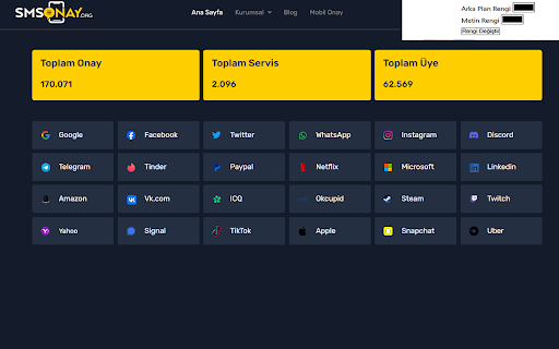SMSOnay Background App from Chrome web store to be run with OffiDocs Chromium online SMSOnay Background App from Chrome web store to be run with OffiDocs Chromium online