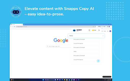 Snapps CopyAI from Chrome web store to be run with OffiDocs Chromium online Snapps CopyAI from Chrome web store to be run with OffiDocs Chromium online