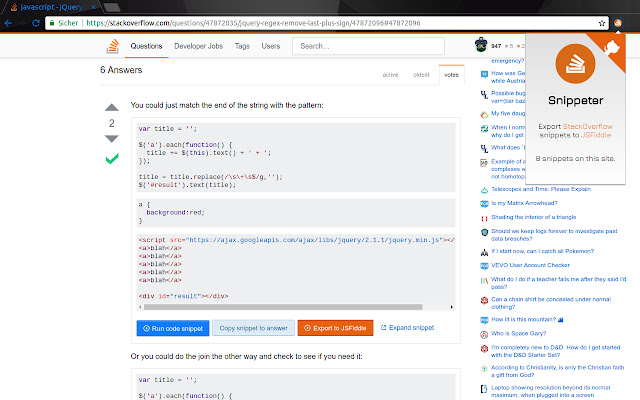 Snippeter from Chrome web store to be run with OffiDocs Chromium online Snippeter from Chrome web store to be run with OffiDocs Chromium online