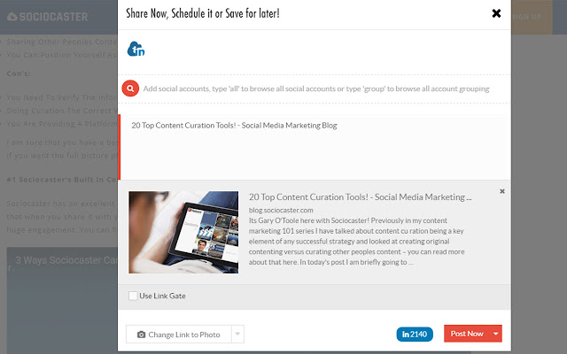 Sociocaster from Chrome web store to be run with OffiDocs Chromium online Sociocaster from Chrome web store to be run with OffiDocs Chromium online