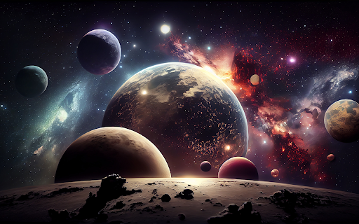 Spaceship orbits in a dark orbit with a glowing galaxy from Chrome web store to be run with OffiDocs Chromium online Spaceship orbits in a dark orbit with a glowing galaxy from Chrome web store to be run with OffiDocs Chromium online