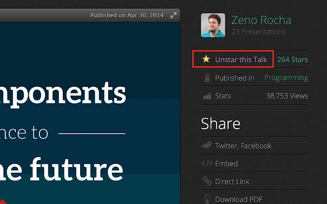 Speakerdeck auto star from Chrome web store to be run with OffiDocs Chromium online Speakerdeck auto star from Chrome web store to be run with OffiDocs Chromium online
