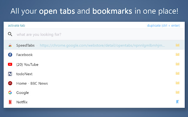 Speed Tabs from Chrome web store to be run with OffiDocs Chromium online Speed Tabs from Chrome web store to be run with OffiDocs Chromium online