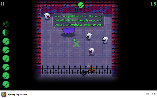Spooky Squashers Swing your racket and defeat ghostly foes! from Chrome web store to be run with OffiDocs Chromium online Spooky Squashers Swing your racket and defeat ghostly foes! from Chrome web store to be run with OffiDocs Chromium online