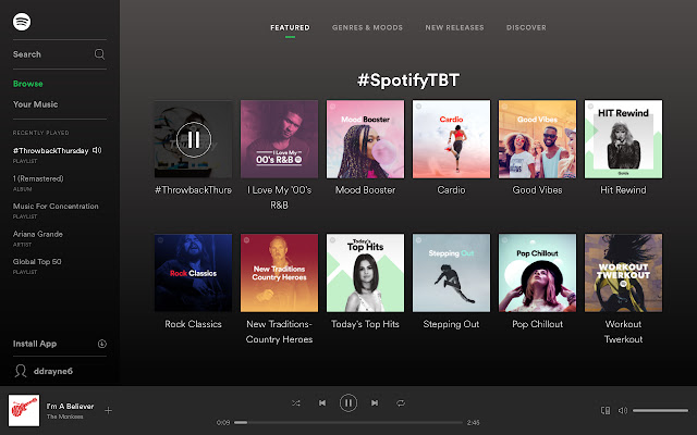 Spotify Music for every moment from Chrome web store to be run with OffiDocs Chromium online Spotify Music for every moment from Chrome web store to be run with OffiDocs Chromium online