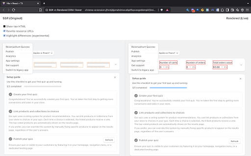 SSR vs Rendered DOM Viewer from Chrome web store to be run with OffiDocs Chromium online SSR vs Rendered DOM Viewer from Chrome web store to be run with OffiDocs Chromium online