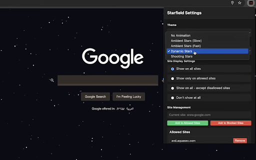 Starfield Dark Mode from Chrome web store to be run with OffiDocs Chromium online Starfield Dark Mode from Chrome web store to be run with OffiDocs Chromium online