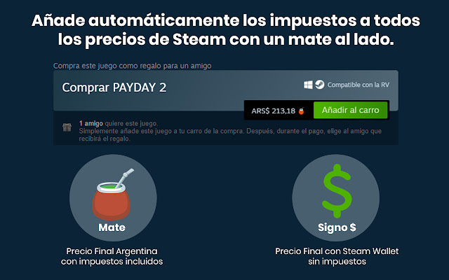 Steamcito: Steam con impuestos Argentina 2022 from Chrome web store to be run with OffiDocs Chromium online Steamcito: Steam con impuestos Argentina 2022 from Chrome web store to be run with OffiDocs Chromium online
