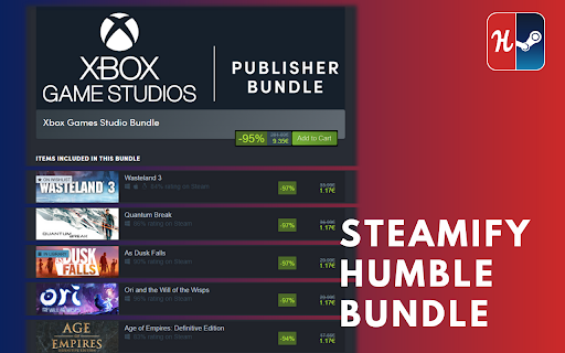 Steamify Humble Bundle from Chrome web store to be run with OffiDocs Chromium online Steamify Humble Bundle from Chrome web store to be run with OffiDocs Chromium online