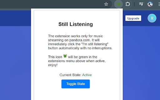 Still Listening? Pandora from Chrome web store to be run with OffiDocs Chromium online Still Listening? Pandora from Chrome web store to be run with OffiDocs Chromium online