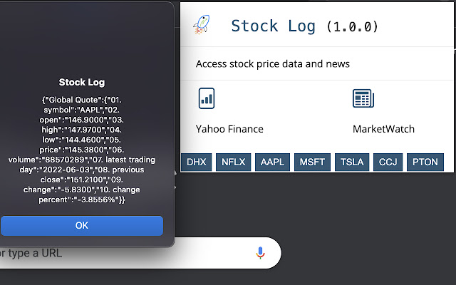 Stock Log from Chrome web store to be run with OffiDocs Chromium online Stock Log from Chrome web store to be run with OffiDocs Chromium online