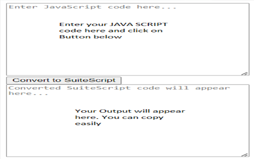 SuiteScript Converter from Chrome web store to be run with OffiDocs Chromium online SuiteScript Converter from Chrome web store to be run with OffiDocs Chromium online