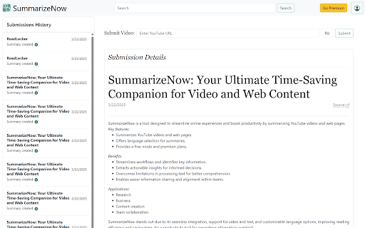 SummarizeNow: YouTube Web Page Summarizer from Chrome web store to be run with OffiDocs Chromium online SummarizeNow: YouTube Web Page Summarizer from Chrome web store to be run with OffiDocs Chromium online