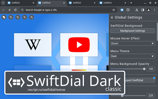 SwiftDial Dark Classic from Chrome web store to be run with OffiDocs Chromium online SwiftDial Dark Classic from Chrome web store to be run with OffiDocs Chromium online