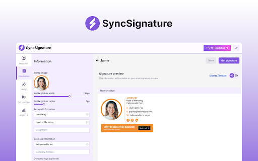 SyncSignature Email Signature Manager from Chrome web store to be run with OffiDocs Chromium online SyncSignature Email Signature Manager from Chrome web store to be run with OffiDocs Chromium online
