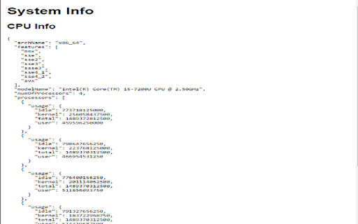 System Info Extension from Chrome web store to be run with OffiDocs Chromium online System Info Extension from Chrome web store to be run with OffiDocs Chromium online