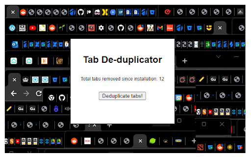 Tab Deduplicator from Chrome web store to be run with OffiDocs Chromium online Tab Deduplicator from Chrome web store to be run with OffiDocs Chromium online