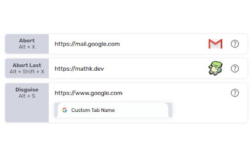 Tab Disguiser from Chrome web store to be run with OffiDocs Chromium online Tab Disguiser from Chrome web store to be run with OffiDocs Chromium online