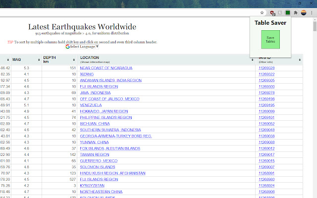Table Saver from Chrome web store to be run with OffiDocs Chromium online Table Saver from Chrome web store to be run with OffiDocs Chromium online
