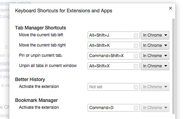 Tab Manager Shortcuts from Chrome web store to be run with OffiDocs Chromium online Tab Manager Shortcuts from Chrome web store to be run with OffiDocs Chromium online