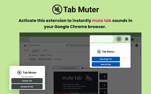 Tab Muter from Chrome web store to be run with OffiDocs Chromium online Tab Muter from Chrome web store to be run with OffiDocs Chromium online