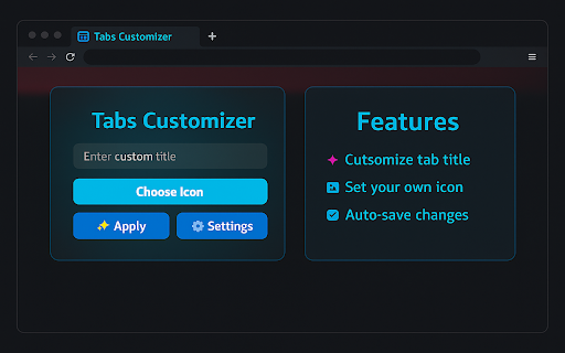 Tabs Customizer from Chrome web store to be run with OffiDocs Chromium online Tabs Customizer from Chrome web store to be run with OffiDocs Chromium online