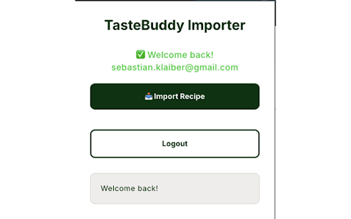 TasteBuddy Recipe Importer from Chrome web store to be run with OffiDocs Chromium online TasteBuddy Recipe Importer from Chrome web store to be run with OffiDocs Chromium online
