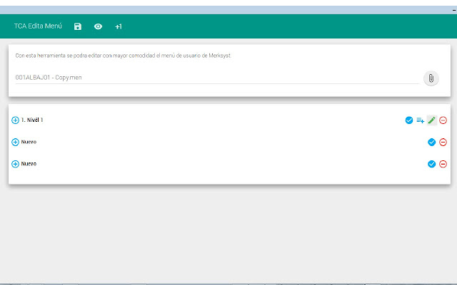 TCA Edita Menú from Chrome web store to be run with OffiDocs Chromium online TCA Edita Menú from Chrome web store to be run with OffiDocs Chromium online