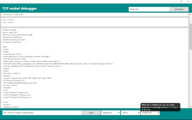TCP Socket debugger from Chrome web store to be run with OffiDocs Chromium online TCP Socket debugger from Chrome web store to be run with OffiDocs Chromium online