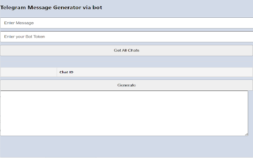 Telegram Message Generator from Chrome web store to be run with OffiDocs Chromium online Telegram Message Generator from Chrome web store to be run with OffiDocs Chromium online