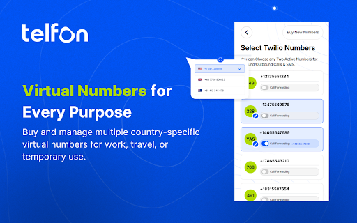 Telfon: Virtual Phone System from Chrome web store to be run with OffiDocs Chromium online Telfon: Virtual Phone System from Chrome web store to be run with OffiDocs Chromium online