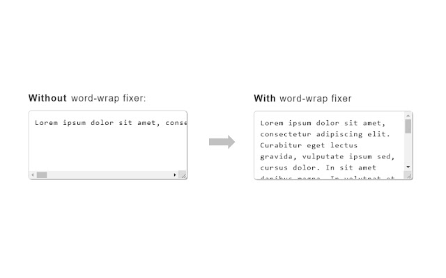 Text area word wrap fixer from Chrome web store to be run with OffiDocs Chromium online Text area word wrap fixer from Chrome web store to be run with OffiDocs Chromium online