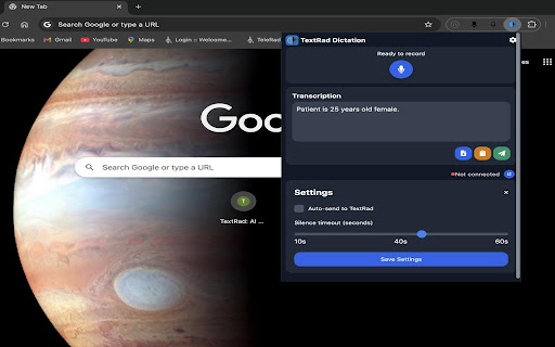 TextRad Dictation from Chrome web store to be run with OffiDocs Chromium online TextRad Dictation from Chrome web store to be run with OffiDocs Chromium online