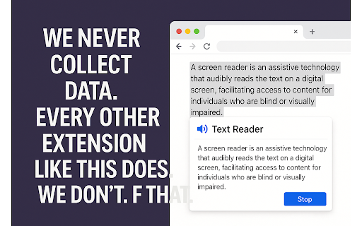 Text Reader: Free TTS Selected Text Reader from Chrome web store to be run with OffiDocs Chromium online Text Reader: Free TTS Selected Text Reader from Chrome web store to be run with OffiDocs Chromium online
