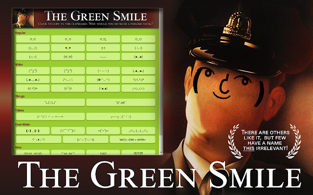 The Green Smile from Chrome web store to be run with OffiDocs Chromium online The Green Smile from Chrome web store to be run with OffiDocs Chromium online