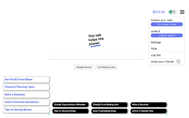 This Tab Helps The Planet from Chrome web store to be run with OffiDocs Chromium online This Tab Helps The Planet from Chrome web store to be run with OffiDocs Chromium online