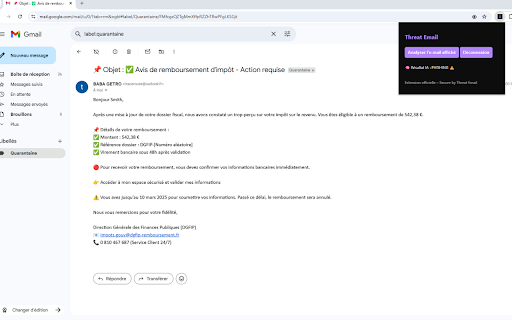 Threat Email Analyse Gmail from Chrome web store to be run with OffiDocs Chromium online Threat Email Analyse Gmail from Chrome web store to be run with OffiDocs Chromium online